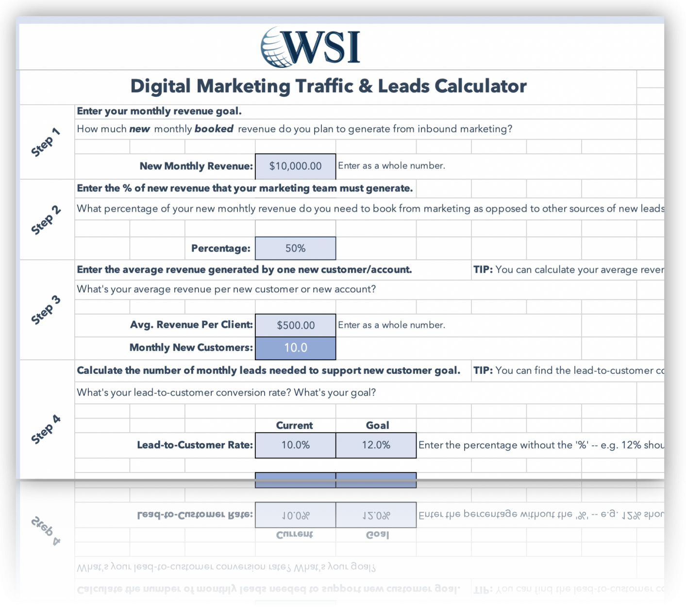 WSI traffic and leads calculator